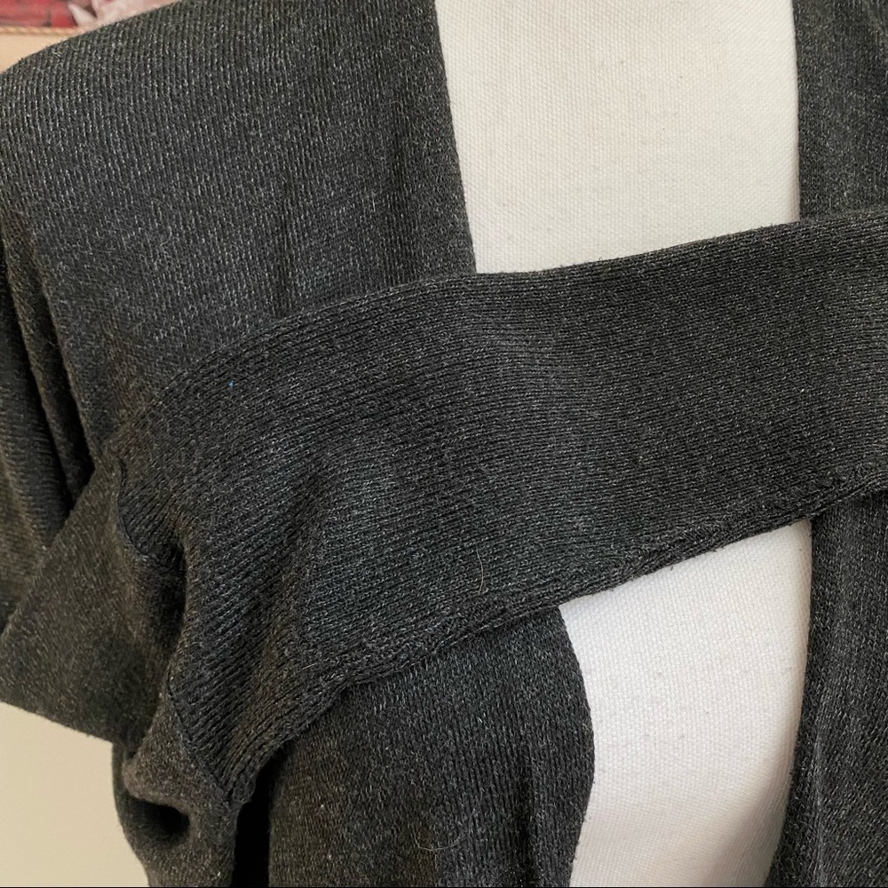 Double Zero Charcoal Grey Open Front Cardigan Sid… - image 4